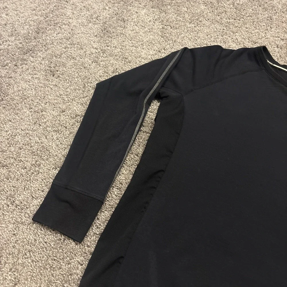 646653-010 Nike Women's running SPRINT reflective crew shirt Zip Pocket XL Black